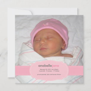 Bébé fille Faire-part de naissance