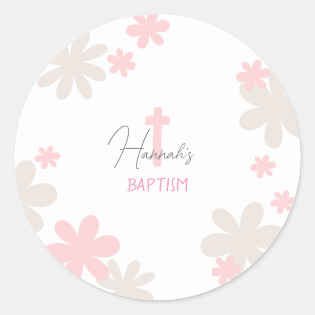 Bébé fille mignonne Baptême Table Sticker Confetti (Devant)