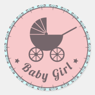 Bébé Fille Nouveau Né Sticker rose Brown et bleu