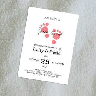 Bébé Fille Pieds Genre Reveillez Invitation