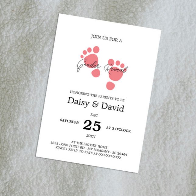 Bébé Fille Pieds Genre Reveillez Invitation (Créateur téléchargé)