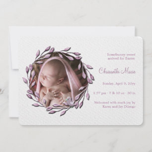 Bébé fille rose Faire-part de naissance photo