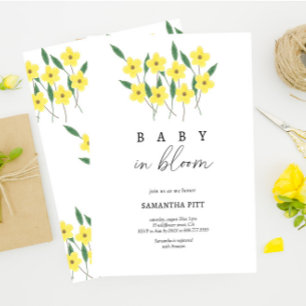 Bébé Fleur Sauvage Jaune en fleurs Invitation