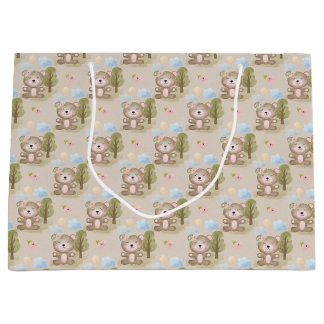 Bébé Forêt d'ours neutre Grand sac cadeau