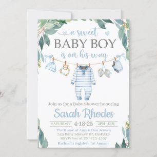 Bébé Garçon Baby shower Invitation