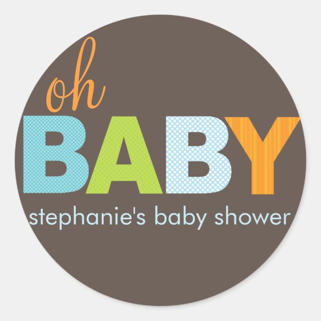 Bébé Garçon Baby shower moderne Sticker (Devant)