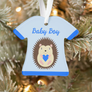 Bébé Garçon Bleu Cœur Hérisson Premier Noël