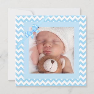 Bébé Garçon Bleu Faire-part de naissance rayé