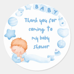 Bébé garçon Douche Merci Sticker