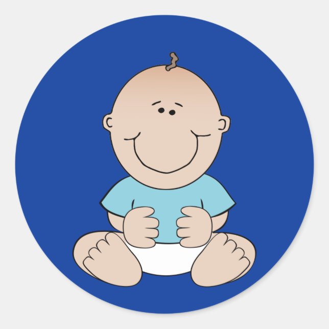 Bébé garçon en Sticker Chemise Bleue (Devant)