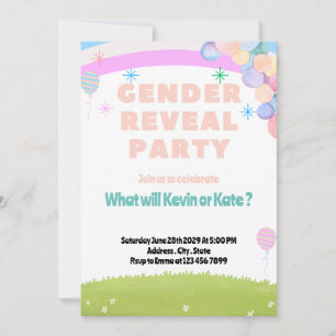 Bébé Genre Reveal Party Invitation