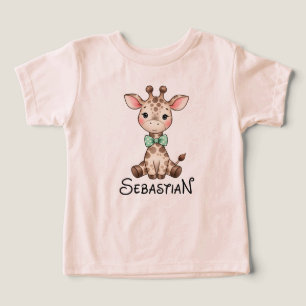 Bébé girafe mignon avec nœud papillon personnalisé