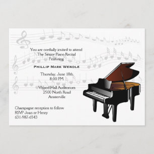 Bébé Grand Piano Invitation
