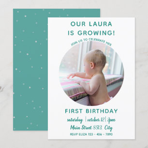 Bébé grandit - Simple invitation photo