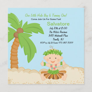Bébé Hula Boy Invitation pour le premier anniversa