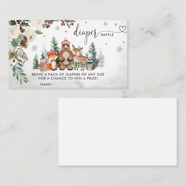 Bébé Il fait froid dehors Baby shower Carte de vis (Devant / Derrière)
