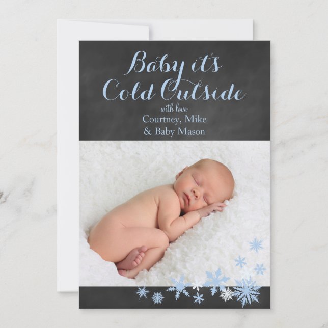 Bébé Il fait froid dehors Carte photo de vacances  (Devant)