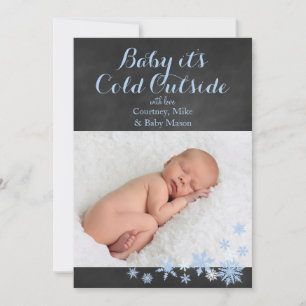 Bébé Il fait froid dehors Carte photo de vacances 