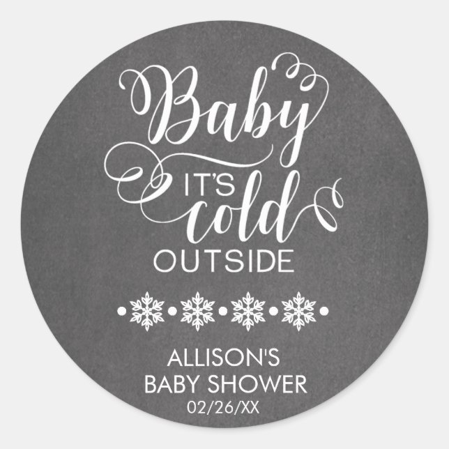 Bébé Il fait froid dehors Chalet Chaleur Sticker (Devant)