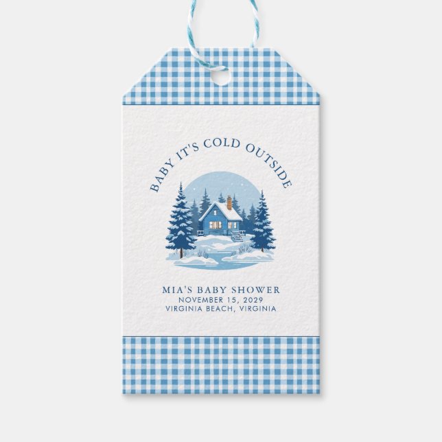 Bébé Il fait froid dehors étiquette cadeau (Devant)