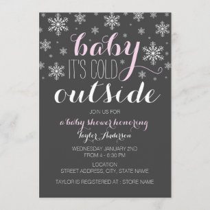 Bébé il fait froid dehors - Invitation Baby Shower