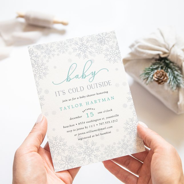 Bébé Il fait froid dehors | Invitation Baby shower (Créateur téléchargé)