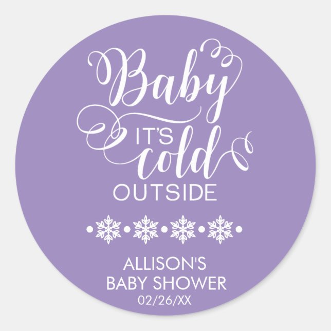 Bébé Il fait froid dehors Sticker Baby shower viol (Devant)
