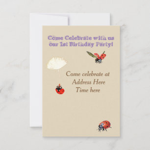 Bébé invitation anniversaire avec lady Bugs