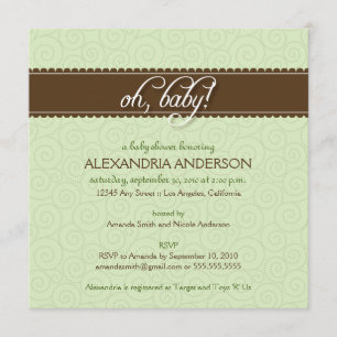 Bébé ! Invitation au Baby shower Tourbillonnant (m