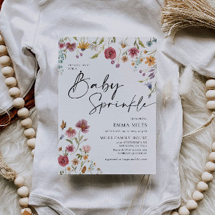 Bébé, Invitation Baby shower Fleur sauvage