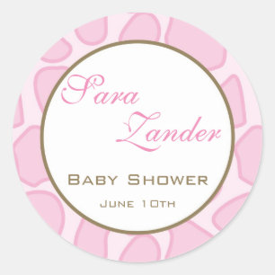 Bébé Invitation ou Favoriser Sticker - Rose