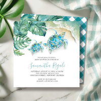 Bébé Invitations de douche Aquarelle tropicale