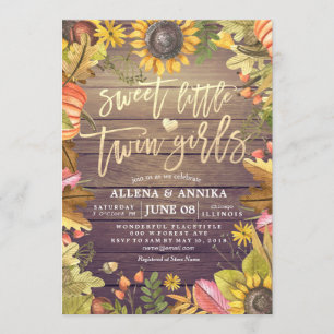 Bébé Invitations Douche Sweet Little Twin Girls