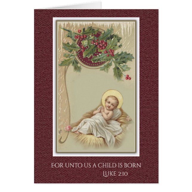 Bébé Jésus dans Noël de Manger floral (Devant)