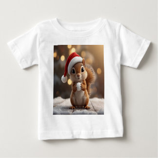Bébé Joli T-Shirt de Noël Écureuil pour Filles