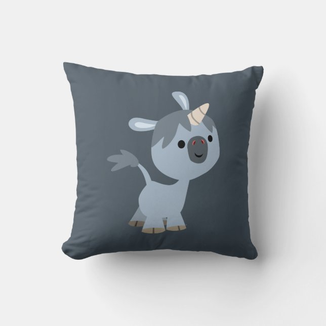 Bébé joyeux dessin animé Coussin de licorne (Recto)