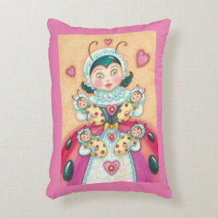 BÉBÉ LADYBUG FAMILLE ACCENT COUSSIN rose/rouge