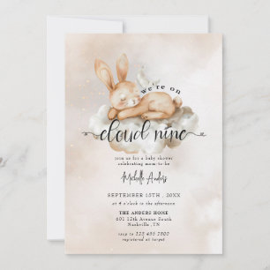 Bébé Lapin   Aquarelle Baby Shower Invitations