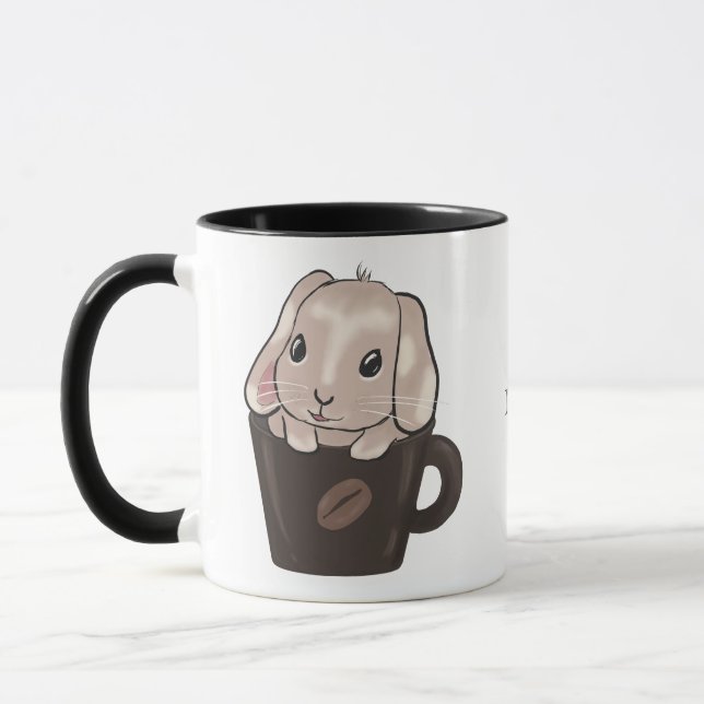 Bébé lapin lop dans une tasse (Gauche)