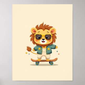 Bébé Lion de Safari Mignon – Décoration Murale Fan