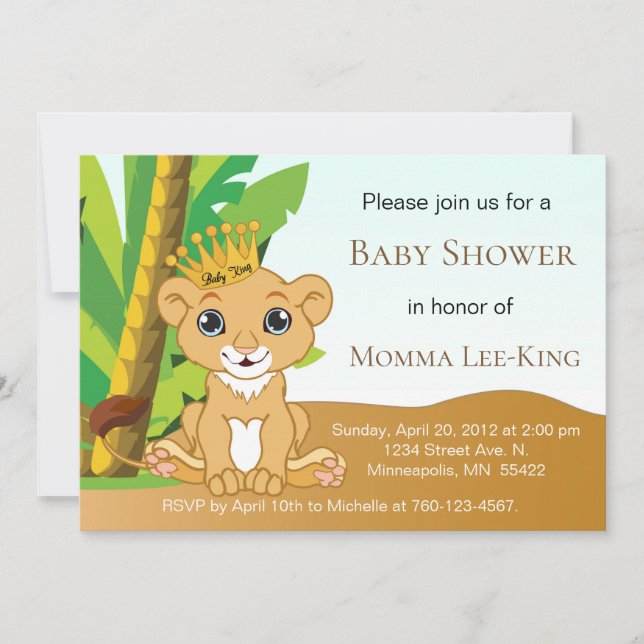 Bébé Lion King Invitation (Devant)