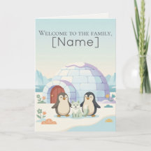 Bébé Manchot Mignon | Carte de Nouveau Compagnon P