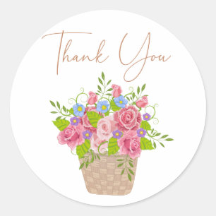 Bébé Merci rose floral sticker