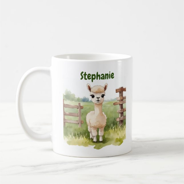Bébé mignon Alpaca Mug Custom Coffee Cup (Gauche)