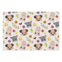 Bébé mignon Animaux Papier d'enveloppement cadeau 