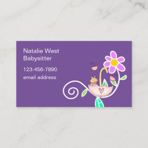 Bébé mignon Babysitter Contact Cartes de visite