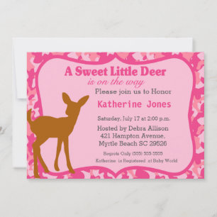 Bébé mignon cerf Baby shower Invitation