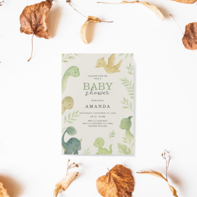 Bébé mignon Dinosaur Invitation Anniversaire (Créateur téléchargé)