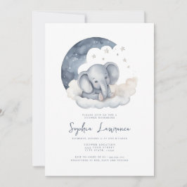 Bébé mignon Eléphant Baby shower Invitation
