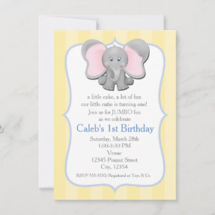 Bébé mignon Eléphant Fête Douche Invitation